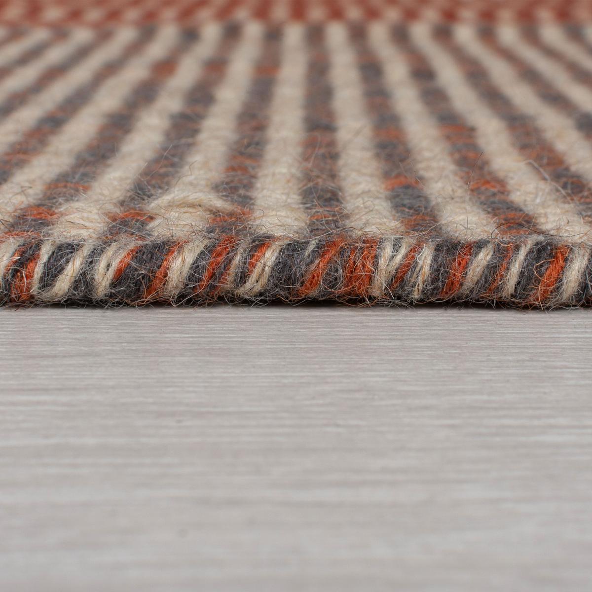 WOLLTEPPICH handgewebt WEY, gestreift, Rot, 60 x 200 cm - Rot, Textil (200/60cm) - KADIMA DESIGN
