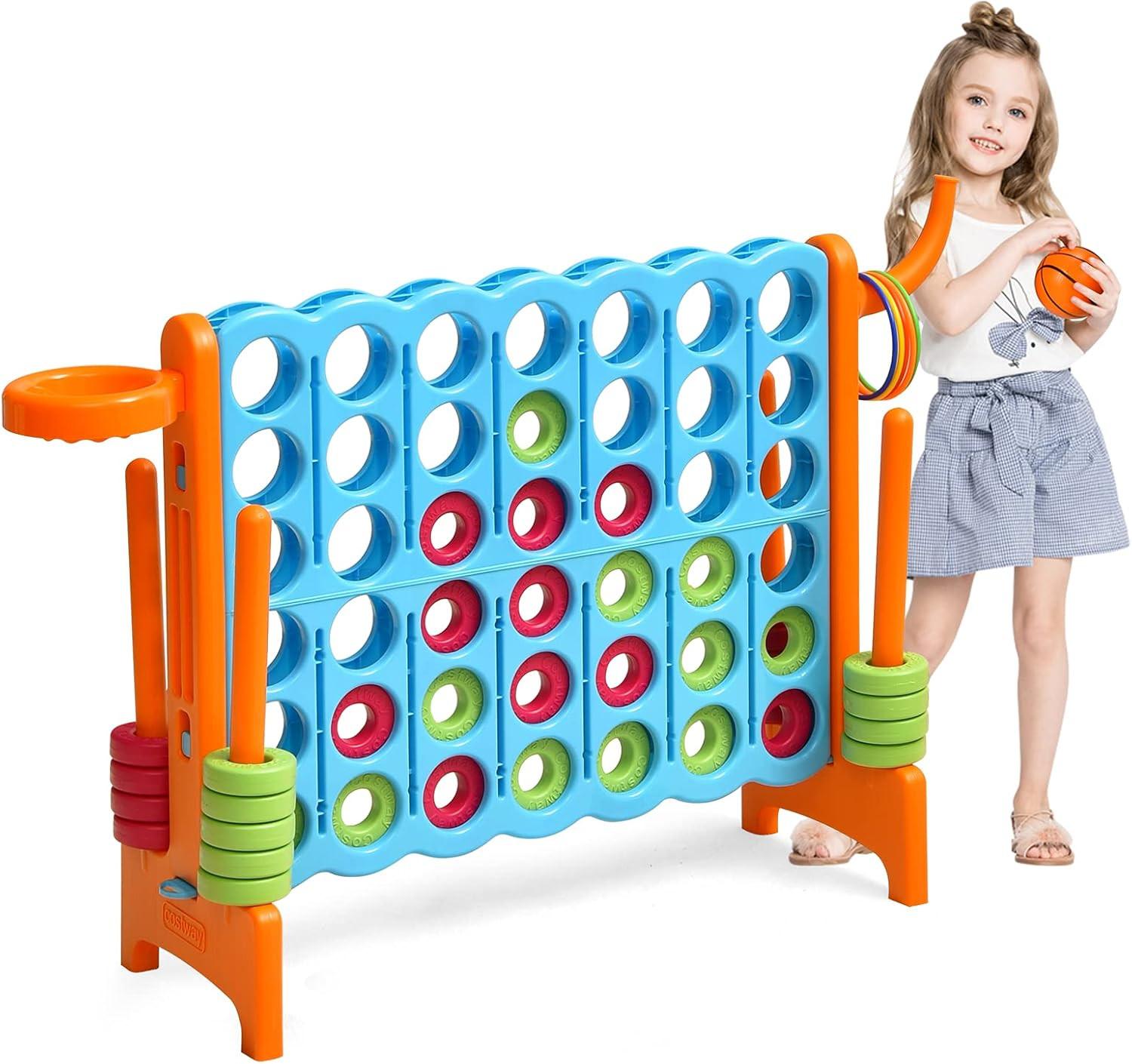 SPIELSET 4 in 1 Riesiges 4 Gewinnt Multicolor - Multicolor, Kunststoff (84/33cm) - COSTWAY