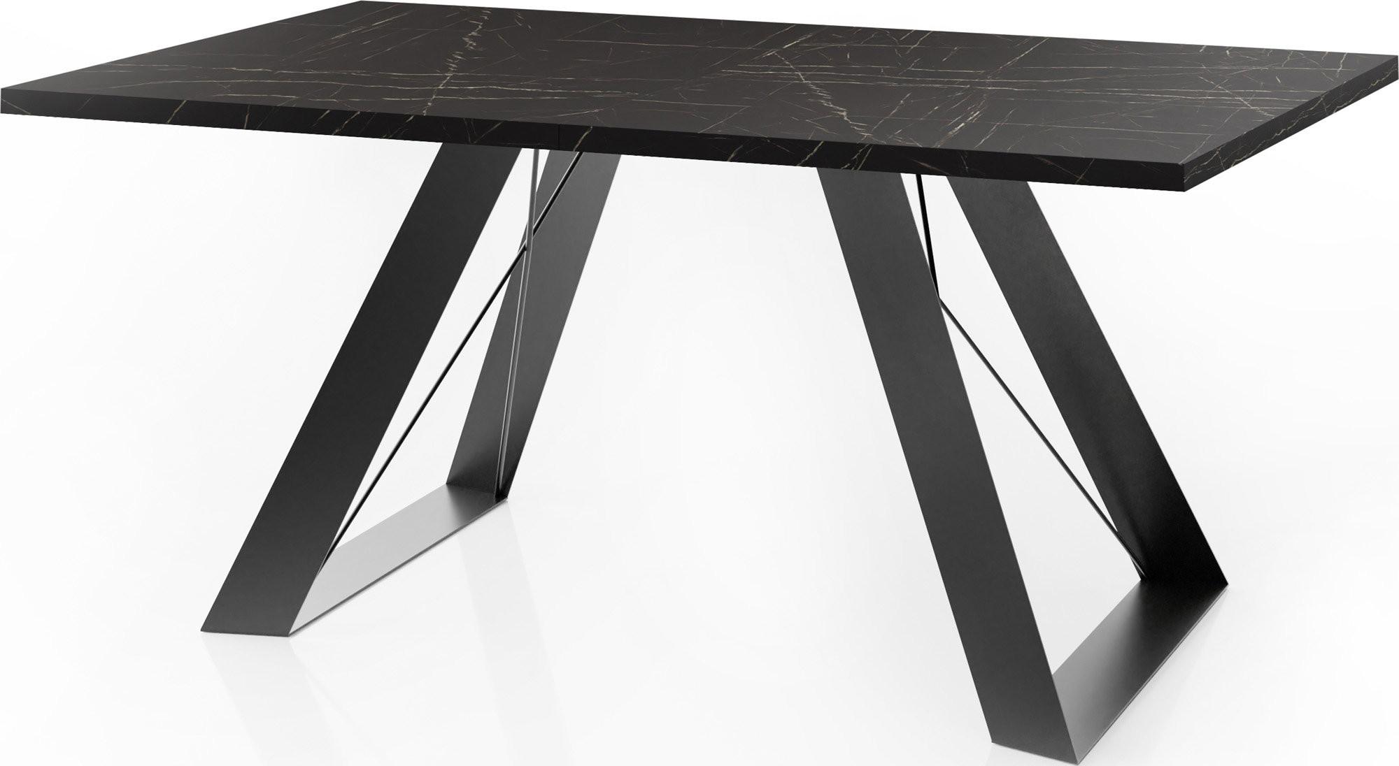 ESSTISCH Colter rechteckig ausziehbar, Marmor Schwarz 140-240/80/76 cm - Anthrazit/Schwarz, Holzwerkstoff/Metall (80/240/76cm) - WFL GROUP