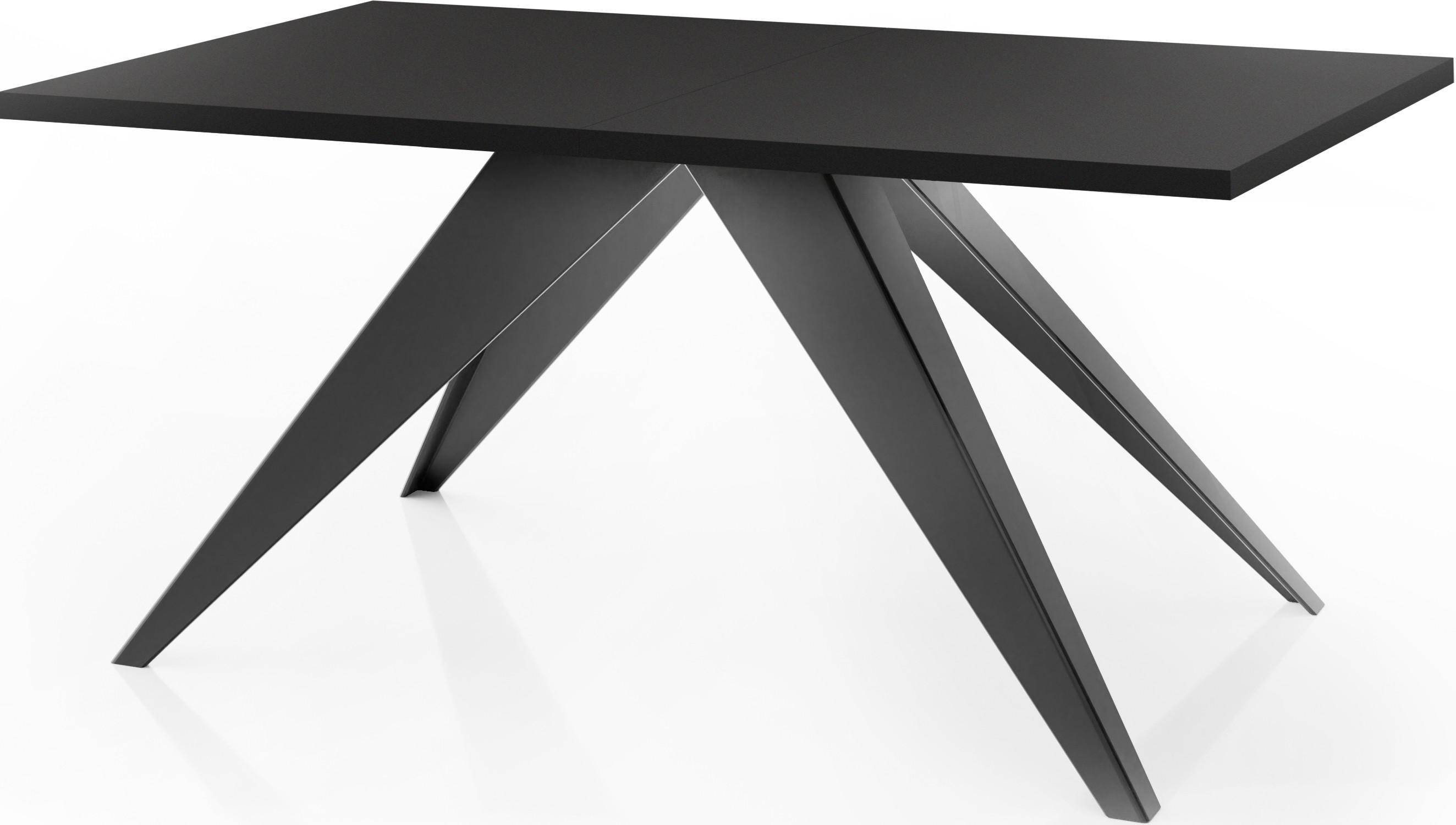 ESSTISCH Vance rechteckig ausziehbar, Schwarz 160-260/90/76 cm - Schwarz, Holzwerkstoff/Metall (90/260/76cm) - WFL GROUP