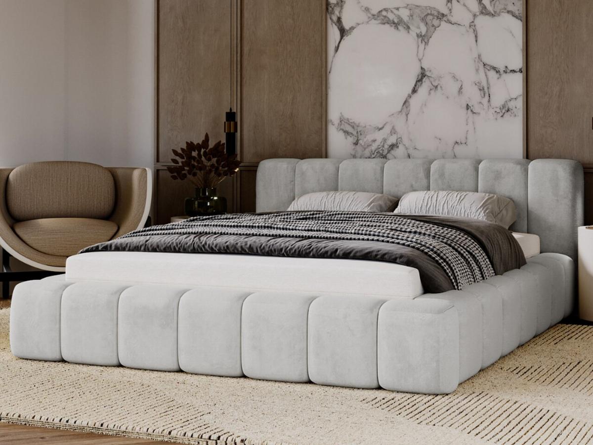 POLSTERBETT Ibiza 160x200 Hellgrau - Hellgrau/Naturfarben, Holz/Textil (160/200cm) - Graingold