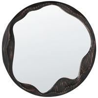 WANDSPIEGEL 60/60 cm Kiefernholz Dunkelbraun Langon - Braun, Holz (60/60/2cm) - Beliani