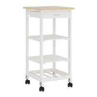 SERVIERWAGEN Biel - Weiß, Holzwerkstoff (37/76/37cm) - [en.casa]