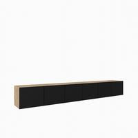 LOWBOARD CAVA 300/41/40 cm, Hängender TV-Schrank Eiche Artisan - Schwarz/Eiche Artisan, Holzwerkstoff (300/41/40cm) - MASSENO