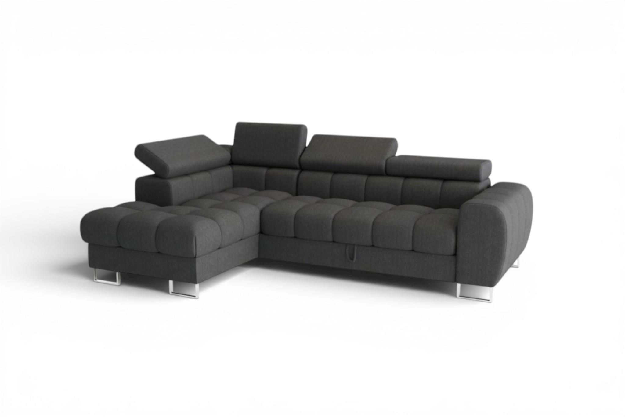 ECKSOFA Bastien Mit Schlaffunktion - Dunkelgrau, Holzwerkstoff/Textil (170/260cm) - Fun Möbel