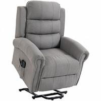 RELAXSESSEL Polyester Hellgrau - Hellgrau/Schwarz, Textil/Metall (87/108/87.5cm) - HOMCOM