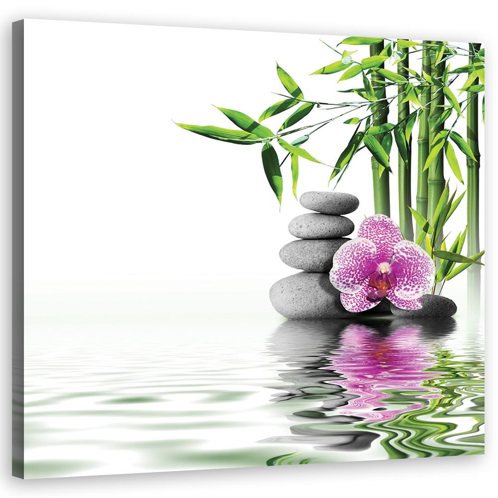 WANDBILD wassergarten zen - Weiß, Textil (30/30cm) - Feeby