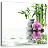WANDBILD wassergarten zen - Weiß, Textil (30/30cm) - Feeby