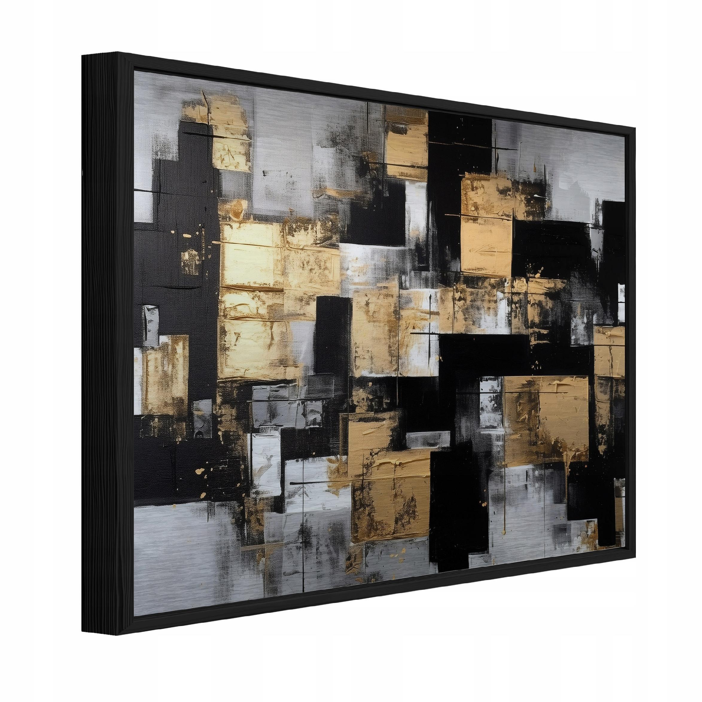 BILDER mit Rahmen Abstrakt Modern Schwarz 150x100 cm - Multicolor, Metall (150/100cm) - Wallarena