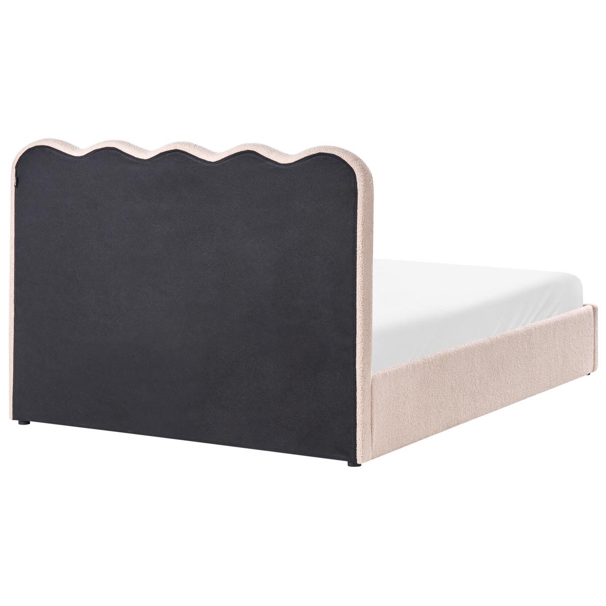 BETT mit Stauraum 140/200 cm Bouclé Beige Nanterre - Beige, Textil (140/200cm) - Beliani