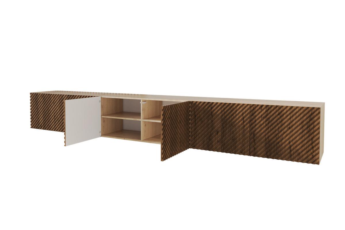 LOWBOARD ZENO-W 3x100x40x40 cm - Artisan / Katania - Weiß, Holzwerkstoff (300/40/40cm) - ALTDECOR