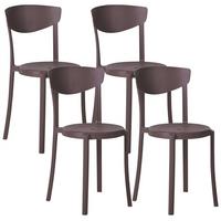 GARTENSTUHL 4er-Set Braun Vieste - Braun, Kunststoff (42/80/38cm) - Beliani