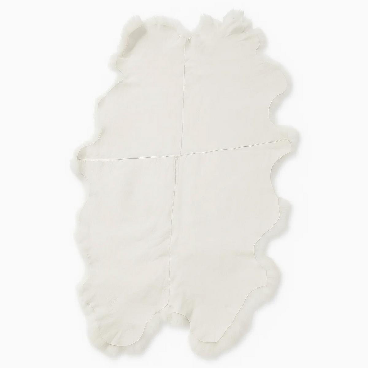 SCHAFFELL Teppich Läufer Naturweiß ca. 180x110 cm vernäht - Weiß, Fell (110/180cm) - Provellus
