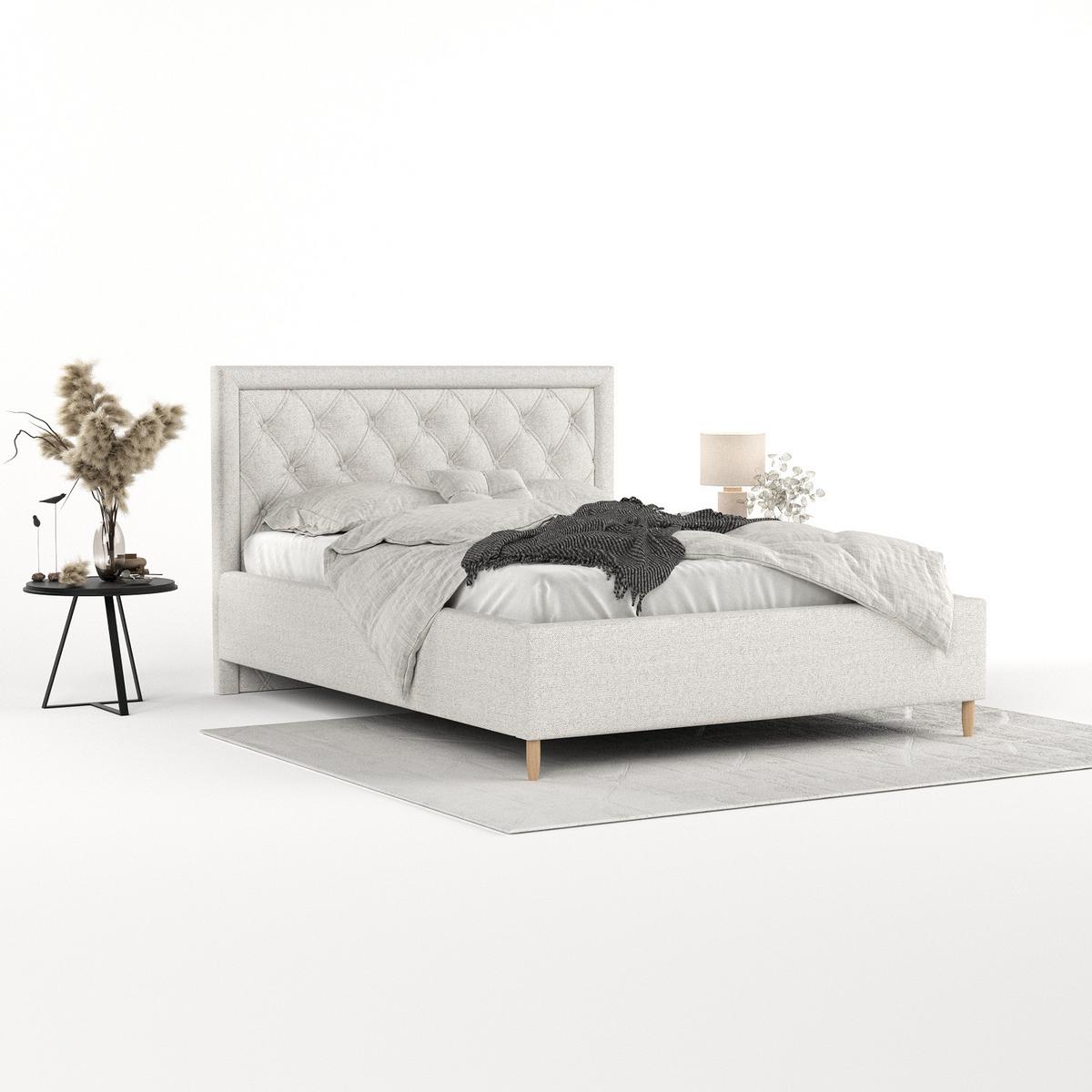 POLSTERBETT Lido 120/200 cm Hellbeige im Riva Stoff - Beige/Naturfarben, Holz/Holzwerkstoff (120/200cm) - AltaBeds