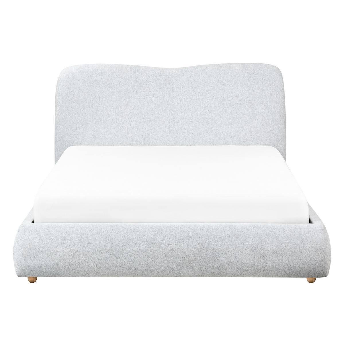BETT mit Stauraum 140/200 cm Hellgrau Blagnac - Hellgrau/Braun, Textil (140/200cm) - Beliani