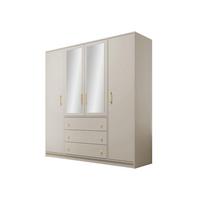 KLEIDERSCHRANK Retro Lux D4 - Kaschmir/Goldfarben, Holzwerkstoff (196/200/58cm) - MIRJAN24