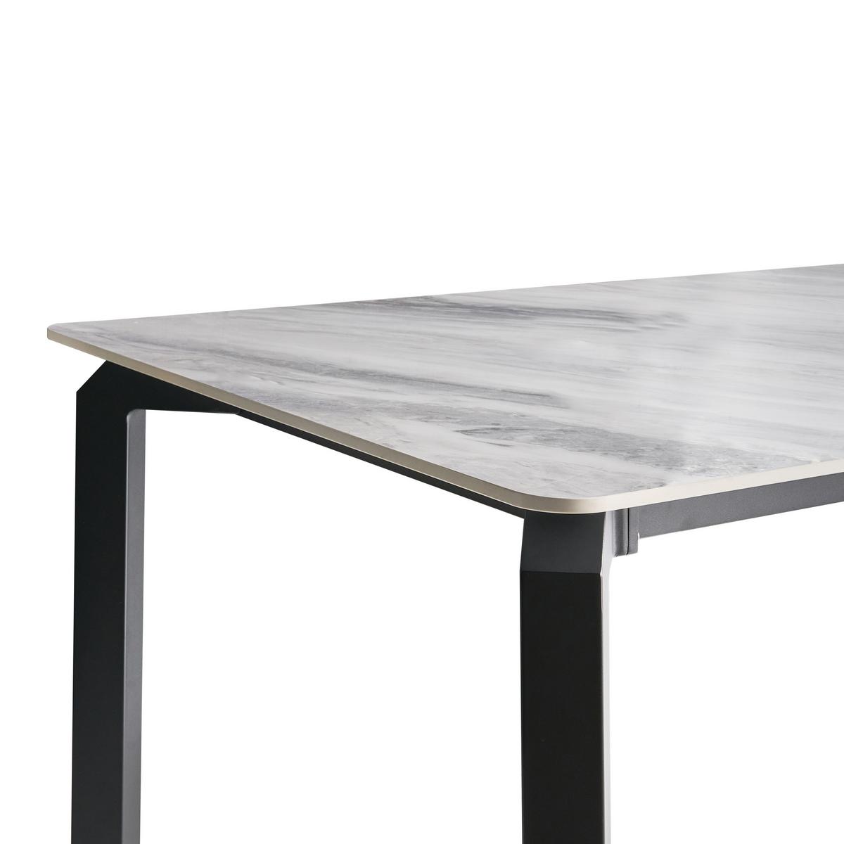 GARTENTISCH 180/90 cm Stein Grauer Marmor Feletto - Grau, Stein (180/90/76cm) - Beliani