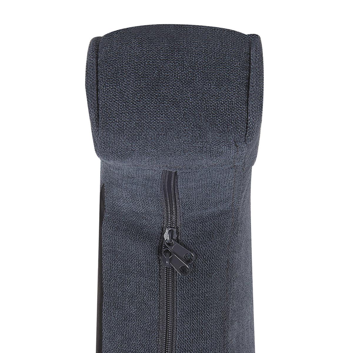 SCHAUKELSESSEL Dunkelgrau Trondheim - Hellbraun/Grau, Textil (72/97/83cm) - Beliani