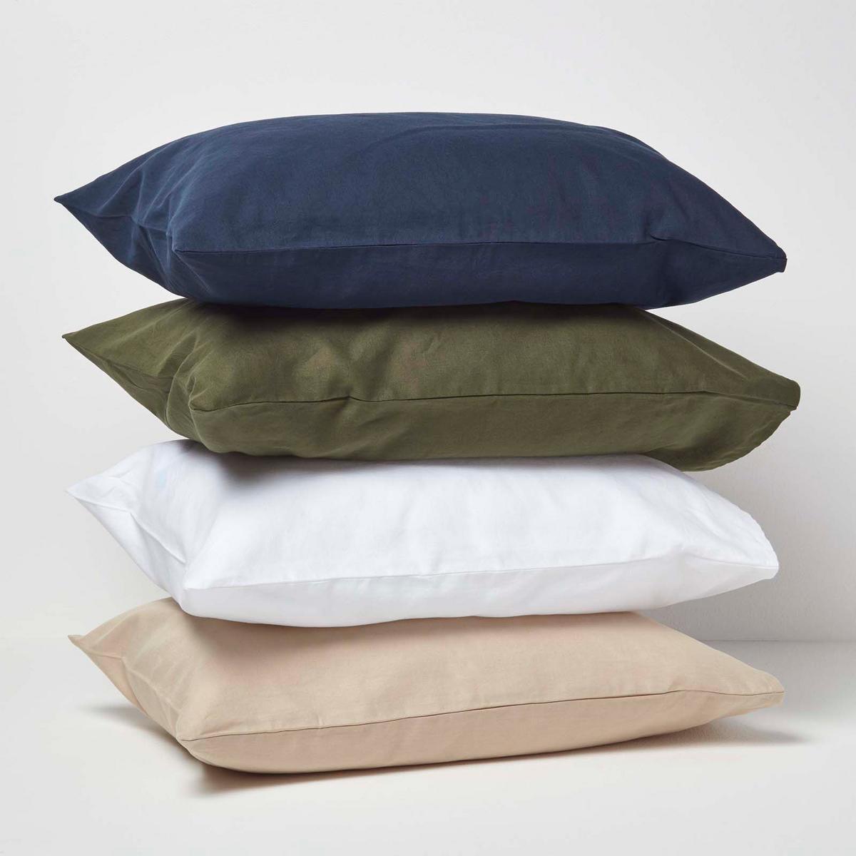 KINDER-KISSENBEZÜGE 2er-Set, Leinen - Dunkelblau, Textil (40/60cm) - Homescapes