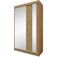 SCHWEBETÜRENSCHRANK Gaja II 120/216/61 eiche Artisan mit Spiegel und Schubladen - Eiche Artisan, Holzwerkstoff (120/216/61cm) - Beautysofa
