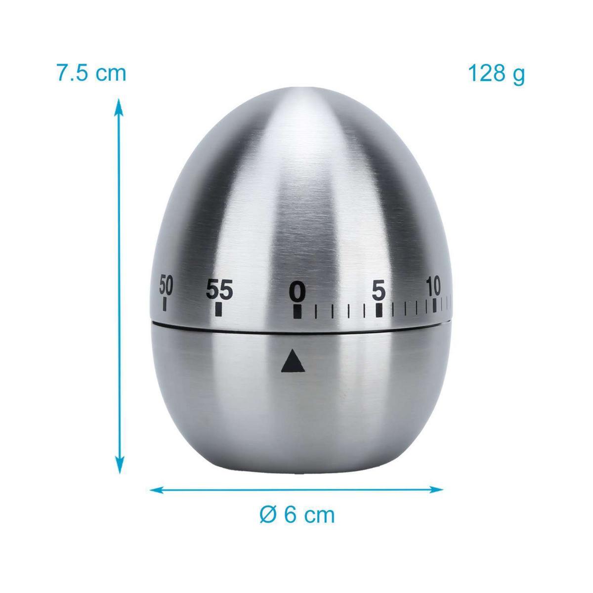 EIERUHR Küchentimer - Silberfarben, Metall (6/7.5/6cm) - Intirilife