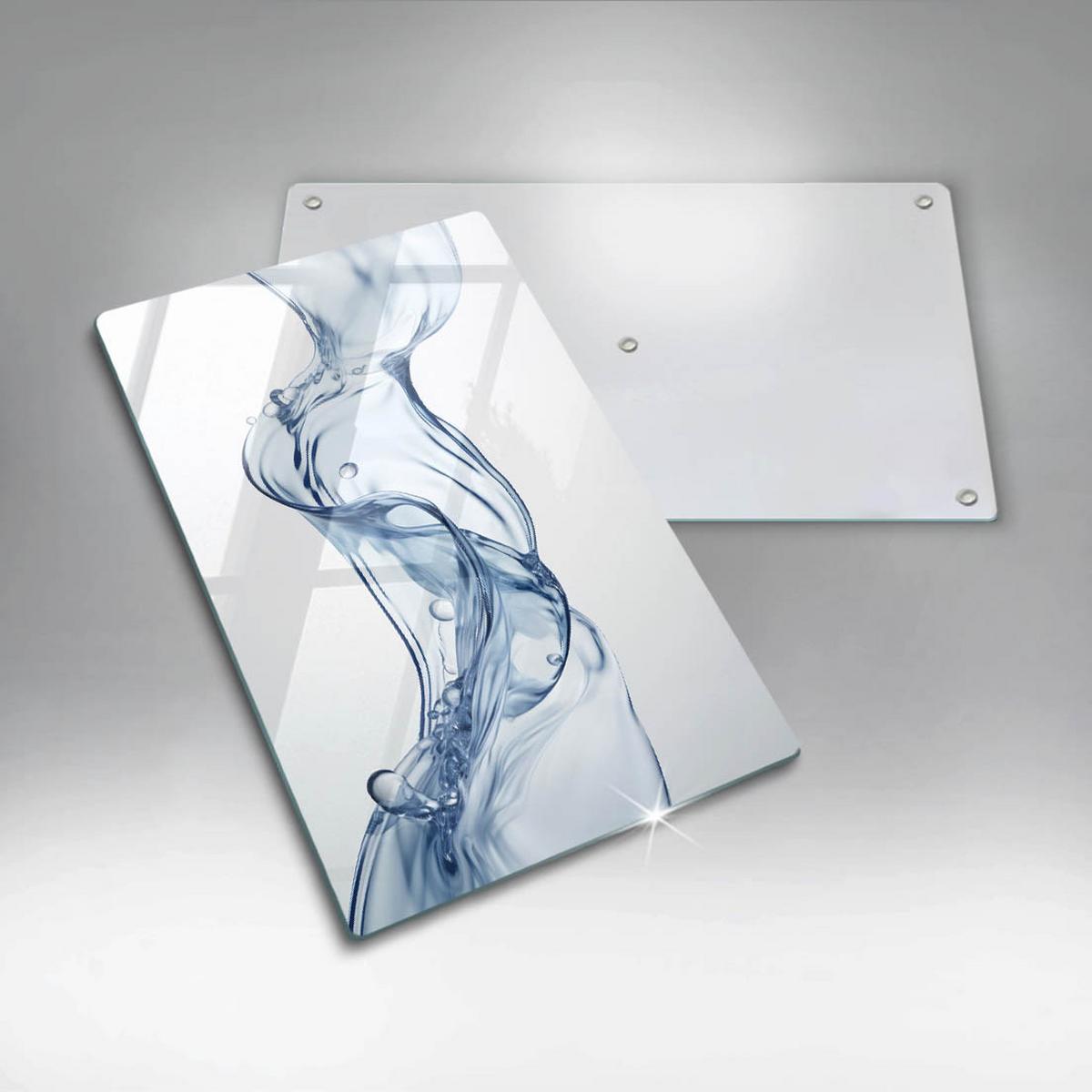 GLASPLATTE 30x52 cm Reines Wasser - Pastellblau, Glas (30/52cm) - Wallfluent