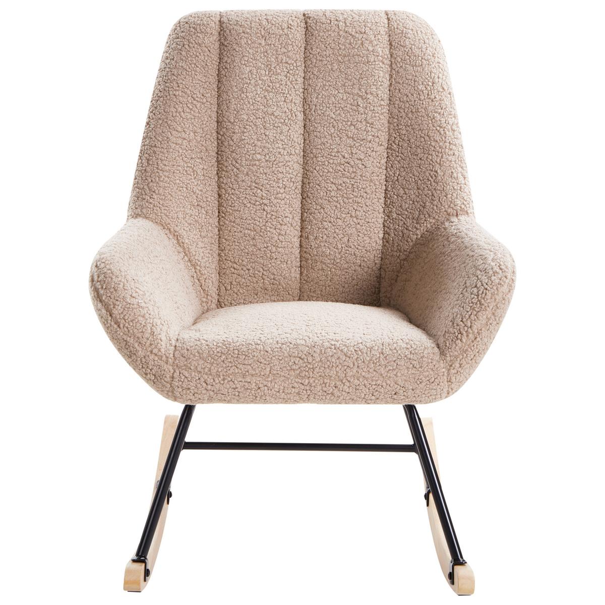 SCHAUKELSESSEL Beige Kinno - Beige/Schwarz, Textil (67/90/81cm) - Beliani