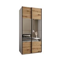 SCHWEBETÜRENSCHRANK 245,5/110/64 2-türig - Schwarz/Eiche Artisan, Holz/Metall (110/245/64cm) - Abiks Möbel