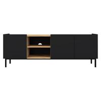 TV-SCHRANK System 77 - Schwarz, Holzwerkstoff/Metall (153/55/44cm) - MIRJAN24