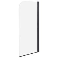 BADEWANNENAUFSATZ 140/70 cm Schwarz Lapan - Transparent, Glas (70/140cm) - Beliani