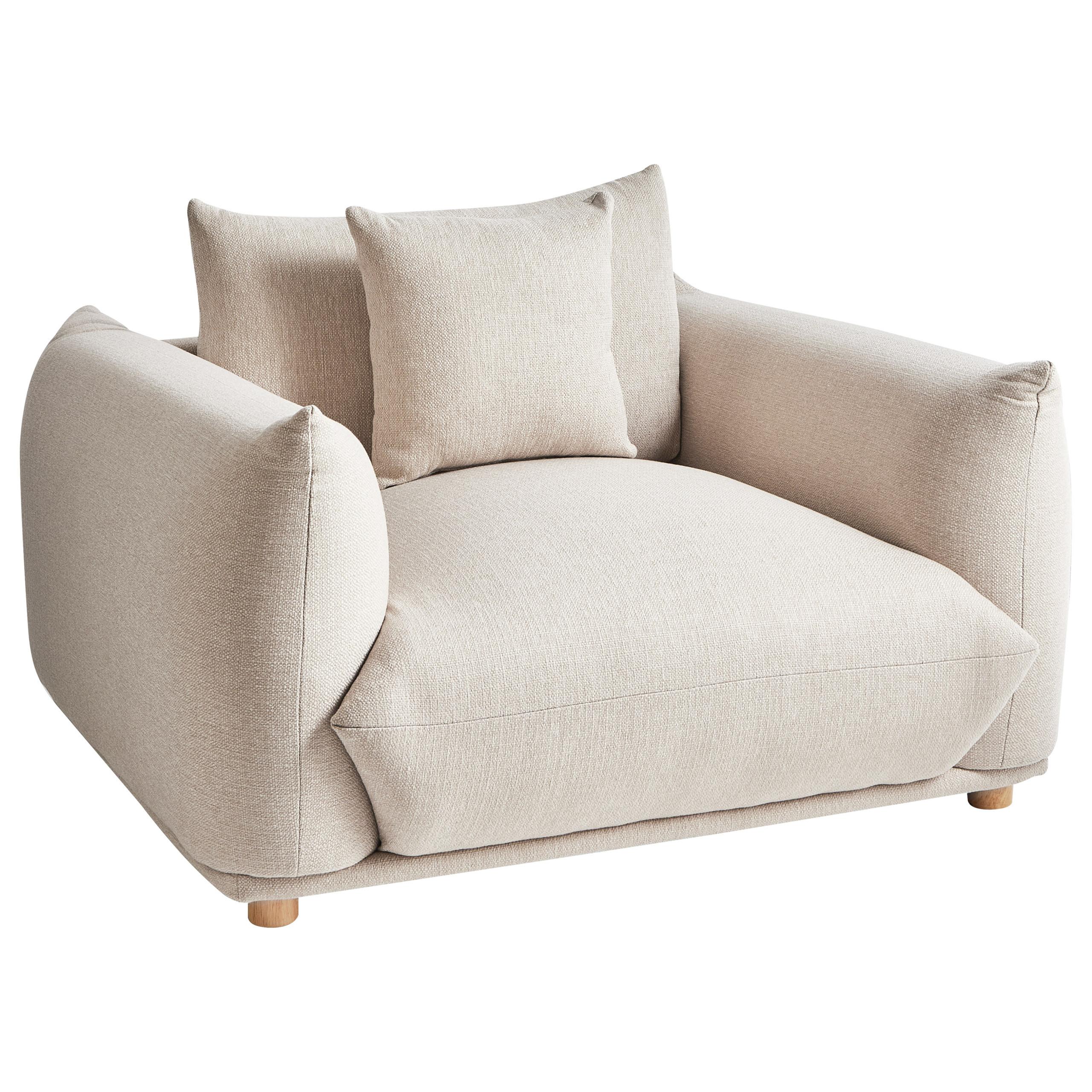 SESSEL Stoff Hellbeige Luvos - Beige, Textil (120/74/108cm) - Beliani