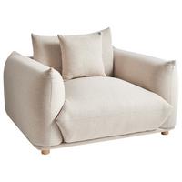 SESSEL Stoff Hellbeige Luvos - Beige, Textil (120/74/108cm) - Beliani