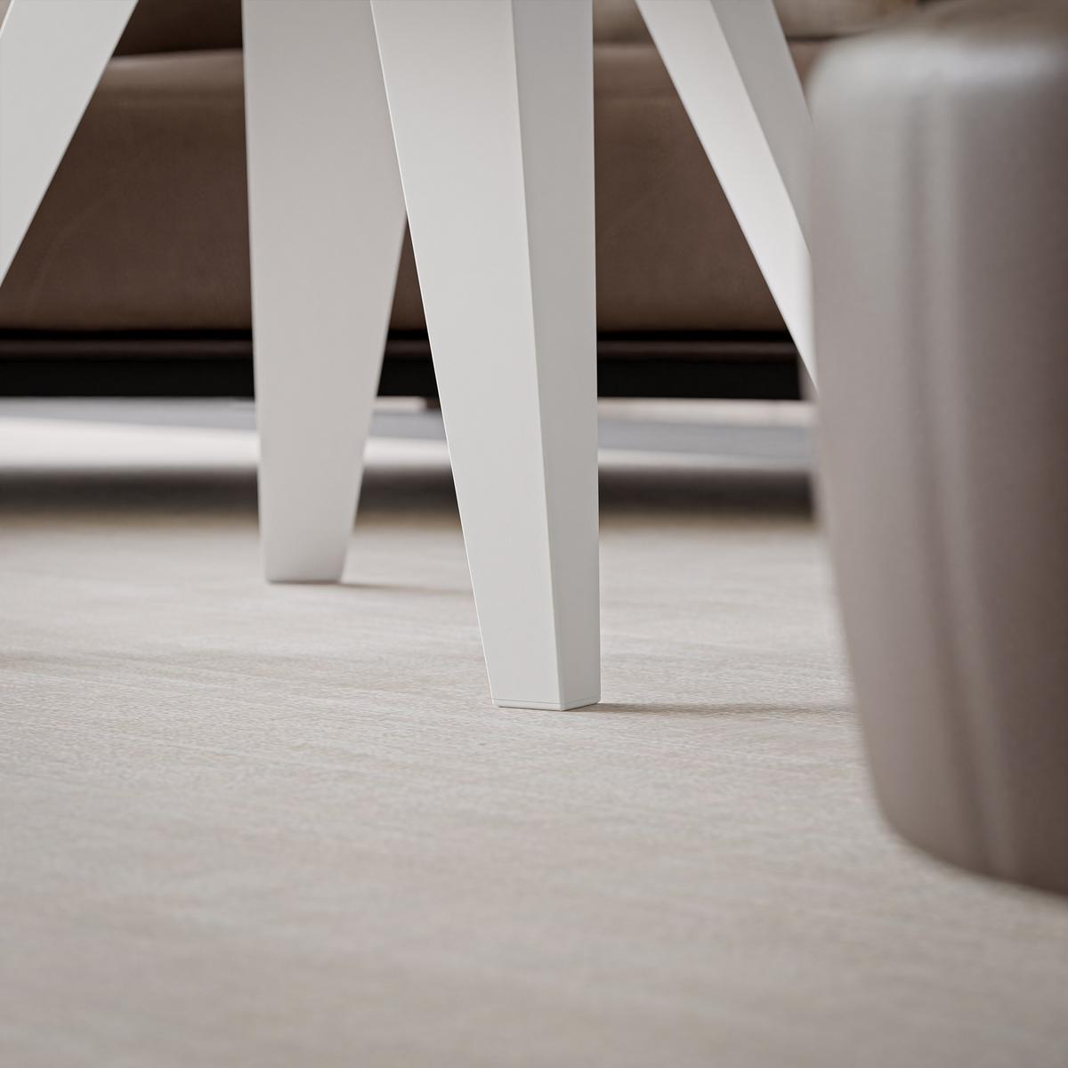 COUCHTISCH FERRO 75/50 cm runden, Weiß / Schwarz geriffelt - Schwarz/Weiß, Metall (75/75/50cm) - Idohome