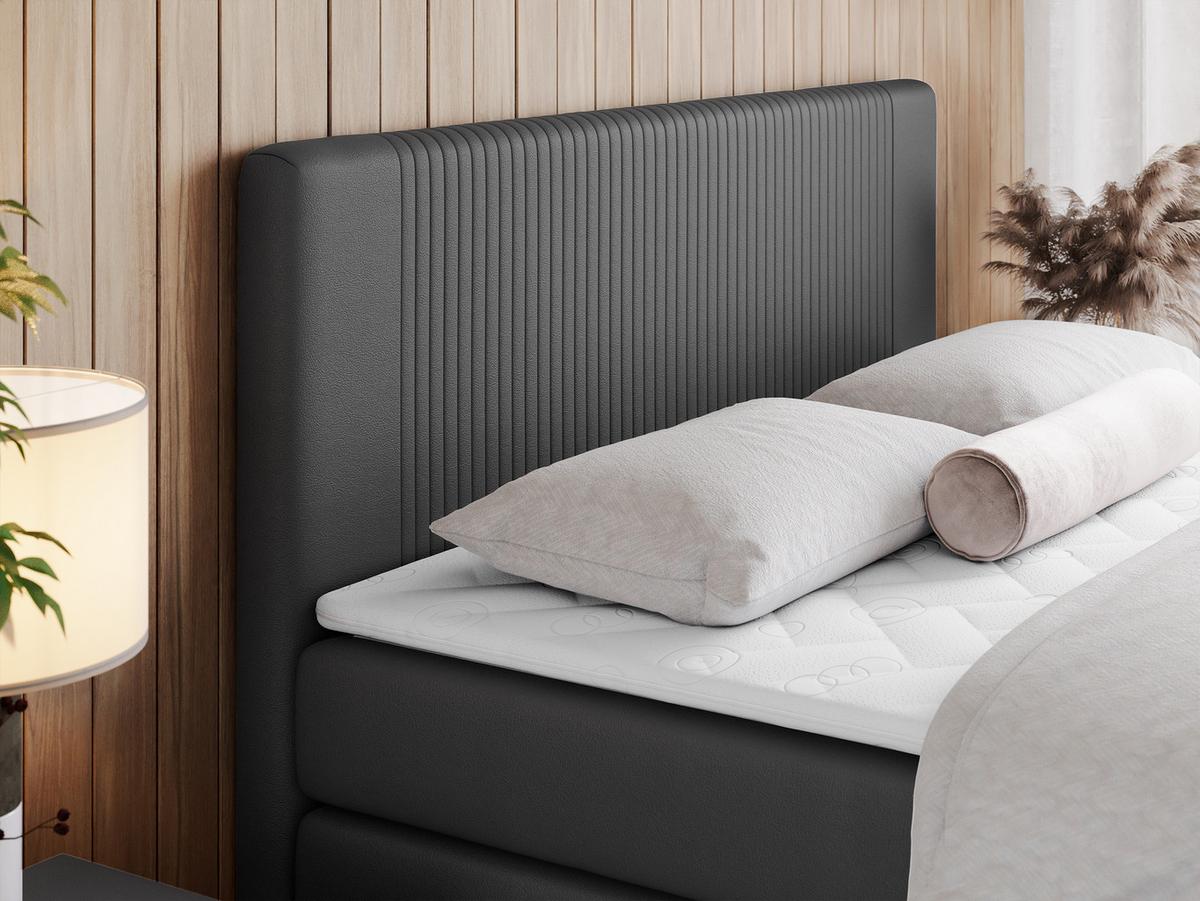 BOXSPRINGBETT KING DOREN 200/200 Dunkelgrau Kunstleder - H3 - Dunkelgrau, Holz/Textil (200/200cm) - MKS
