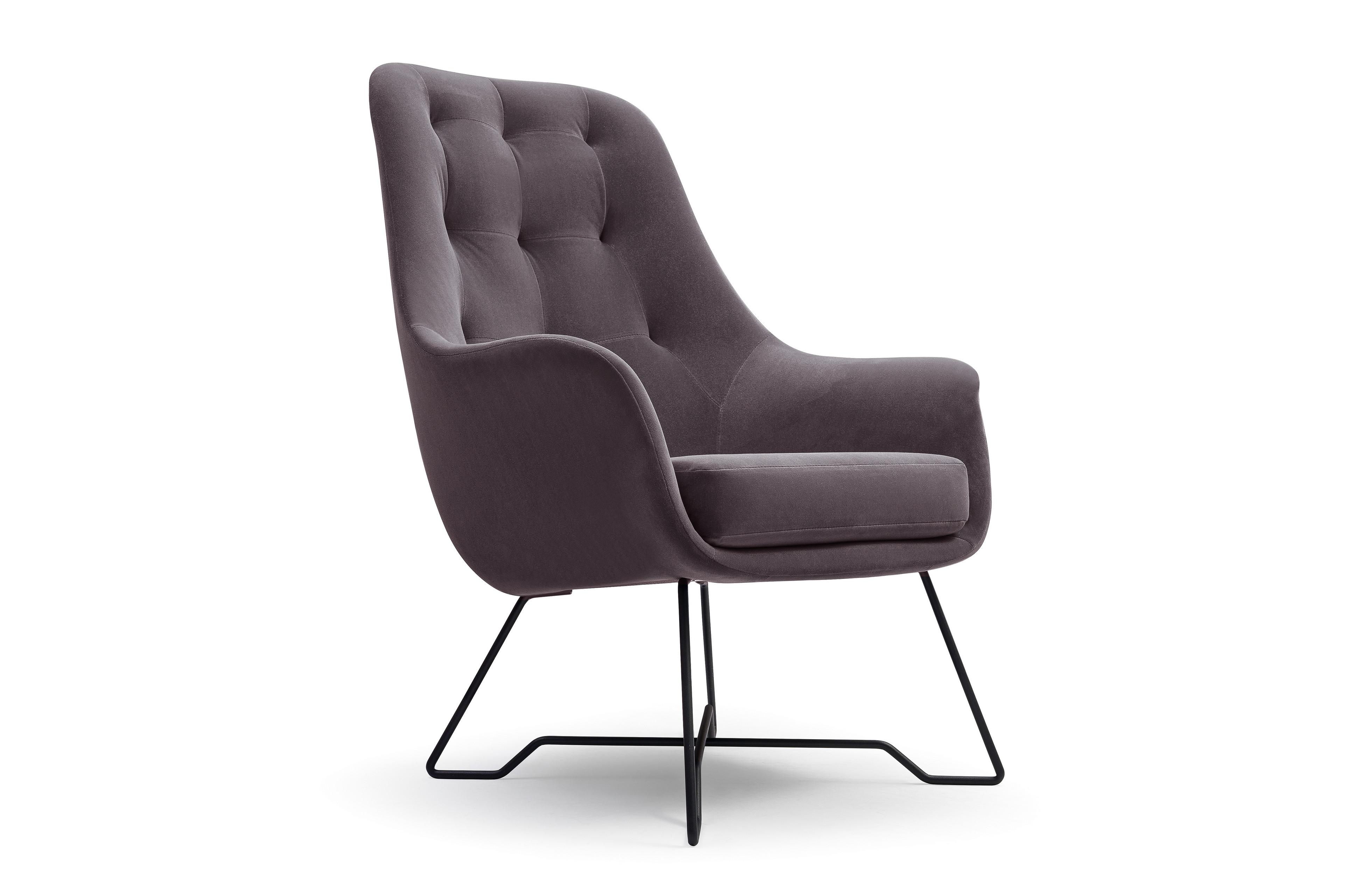 SESSEL SEDUTA, Modern Polstersessel Loungesessel, Velours-Stoff Grau - Grau, Holz/Metall (72.5/101.5/83cm) - MASSENO
