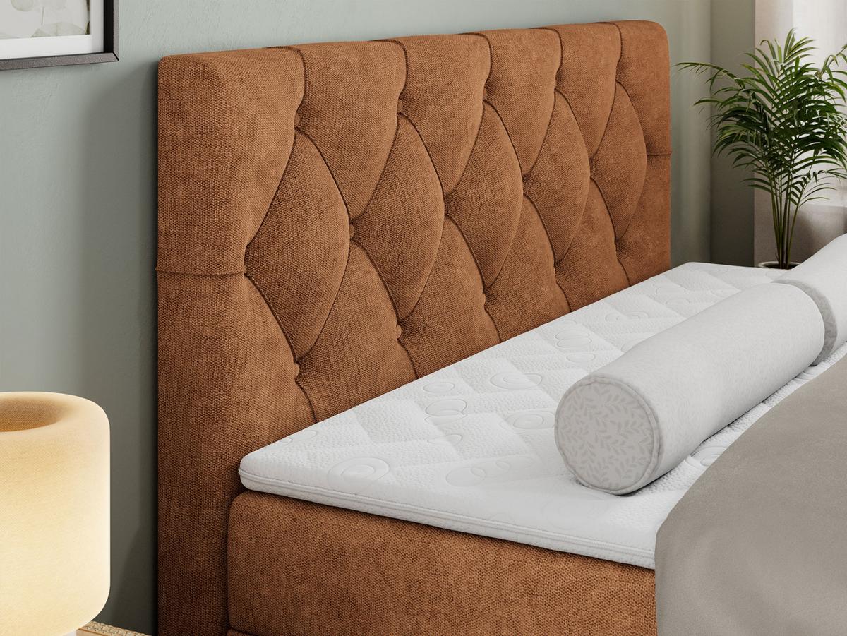BOXBETT ALDA 160/200 Orange Struktur - H4 - Orange, Holz/Textil (160/200cm) - MKS