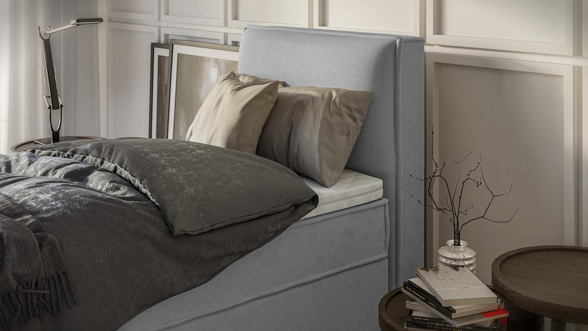 BOXBETT Eclipse 90/200 cm Grau Luxusmicrofaser - Schwarz/Grau, Holz/Kunststoff (90/200cm) - S-Style Möbel