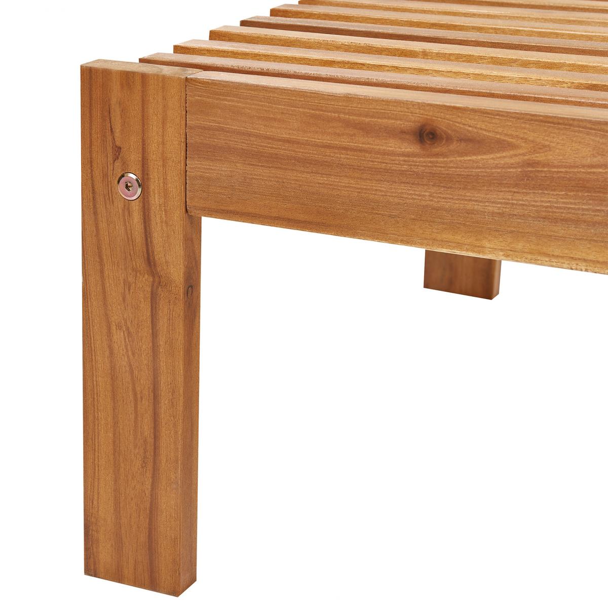 GARTENLIEGE Heller Holzfarbton Bellano - Hellbraun, Holz (65/91/196cm) - Beliani