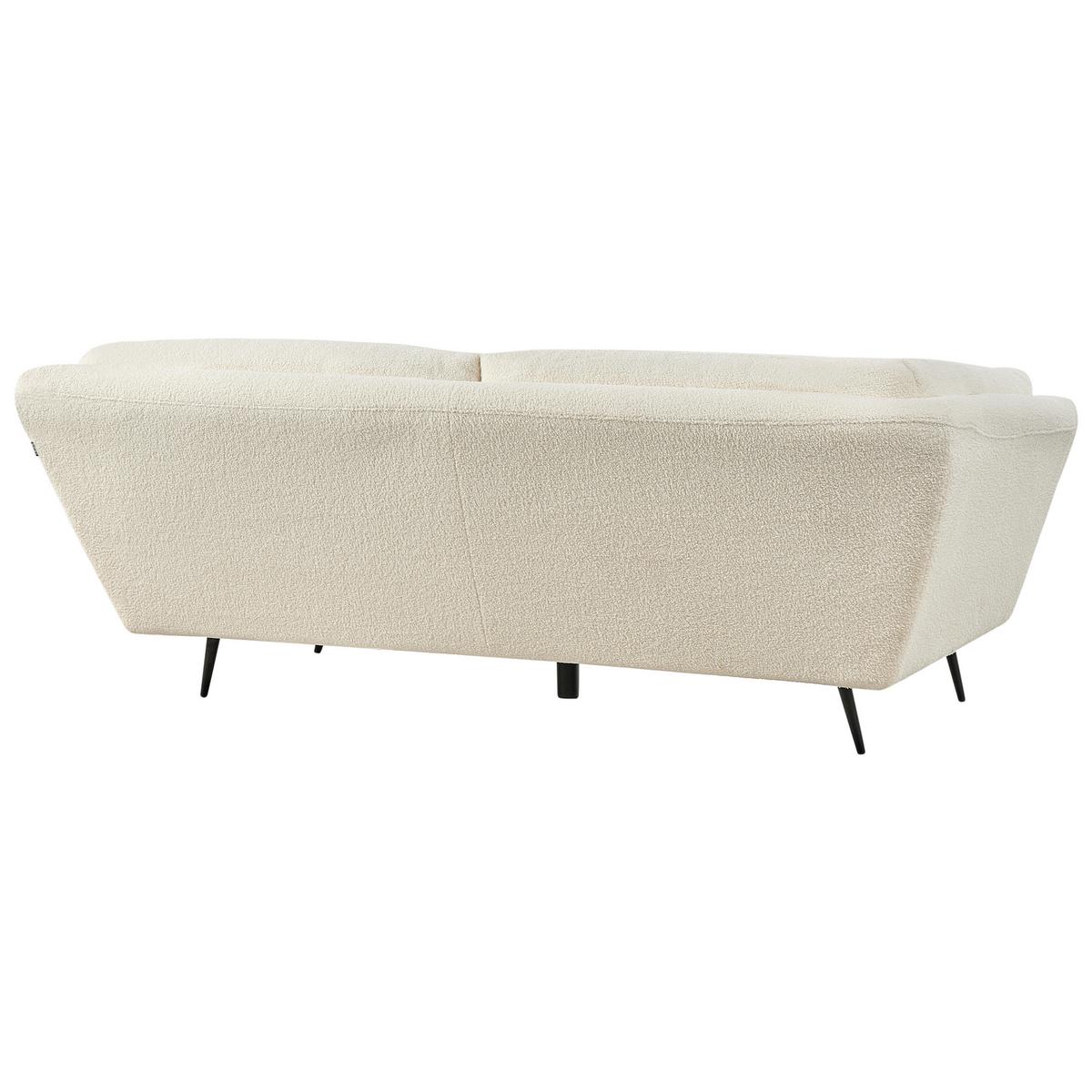 3-SITZER-SOFA Bouclé Weiß Lenvik - Weiß, Textil (210/75/90cm) - Beliani