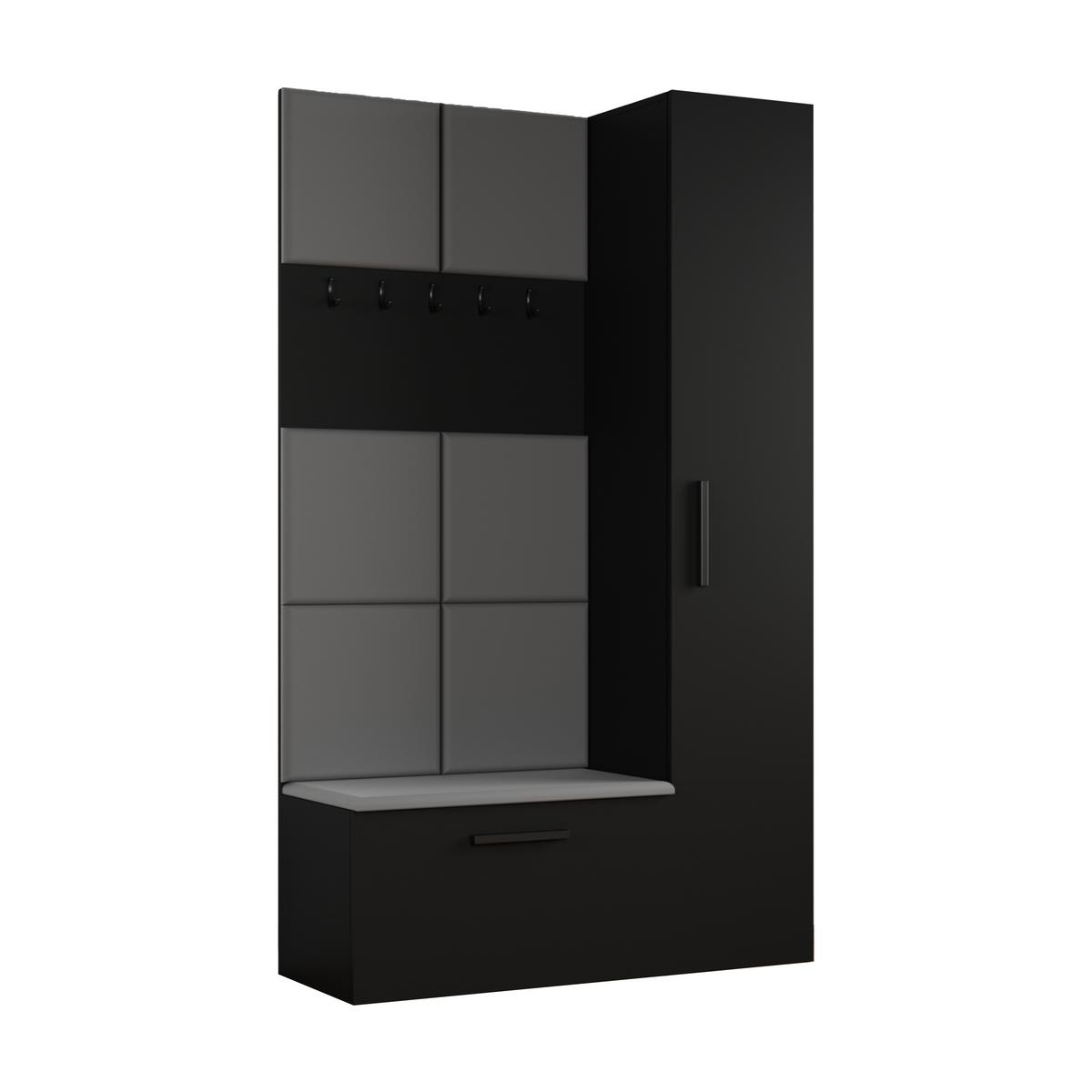 GARDEROBENSCHRANK Rosanno I Grau 80,6/204/40 cm – Modern, mit Kleiderhaken - Grau, Holzwerkstoff/Kunststoff (80.6/204/40cm) - AX Living