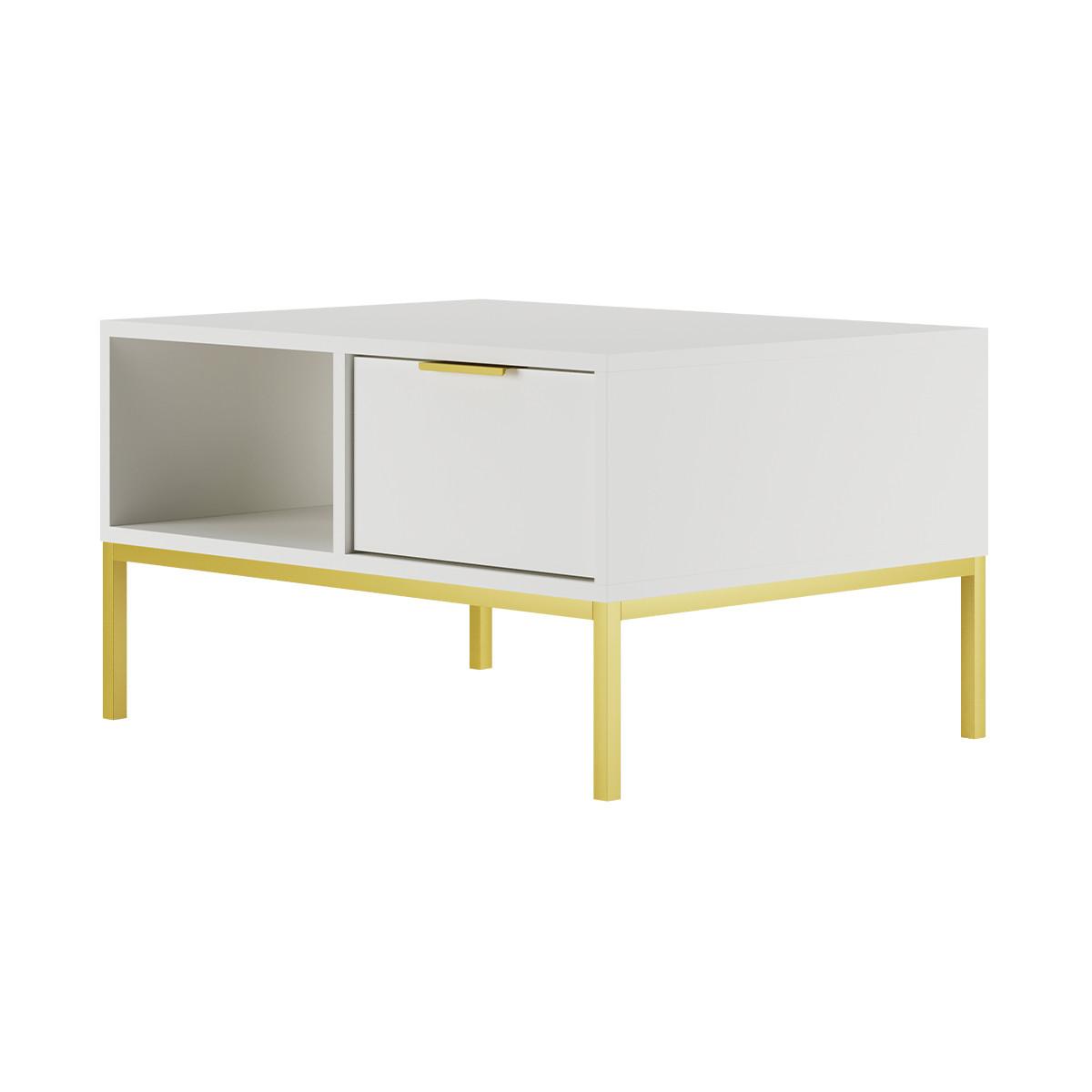 COUCHTISCH Seattle Weiß - Weiß, Holzwerkstoff (60/80/45.4cm) - Petits-meubles