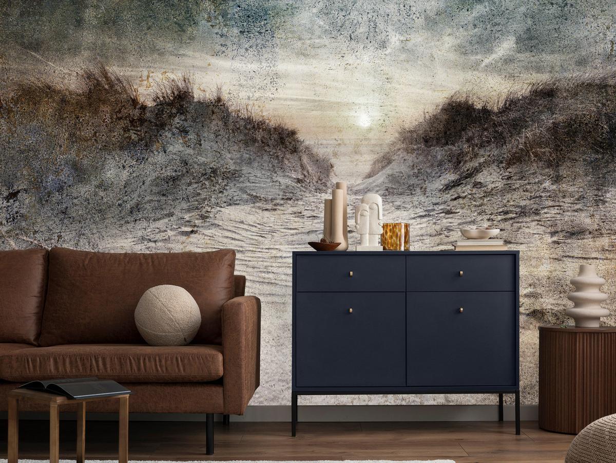 FOTOTAPETE Abstrakter Strand Beton Abstraktion 150x105 - Beige/Braun, Papier (150/105cm) - Muralo