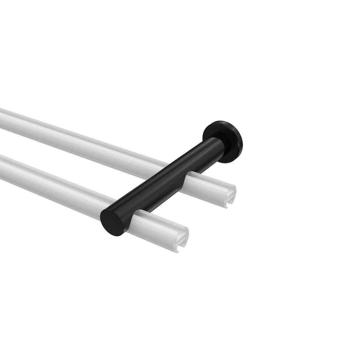 TRÄGER FÜR GARDINENSTANGEN 20 mm Ø, Platon 2-läufig, Schwarz - Schwarz, Metall (16/4/4cm) - INTERDECO