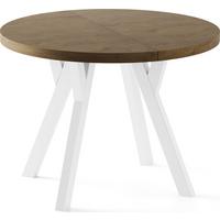 ESSTISCH Twixy XXL groß rund oval ausziehbar, Eiche Braun Rustikal 100-250/100/76 cm - Alteiche/Weiß, Holz/Holzwerkstoff (100/250/76cm) - WFL GROUP