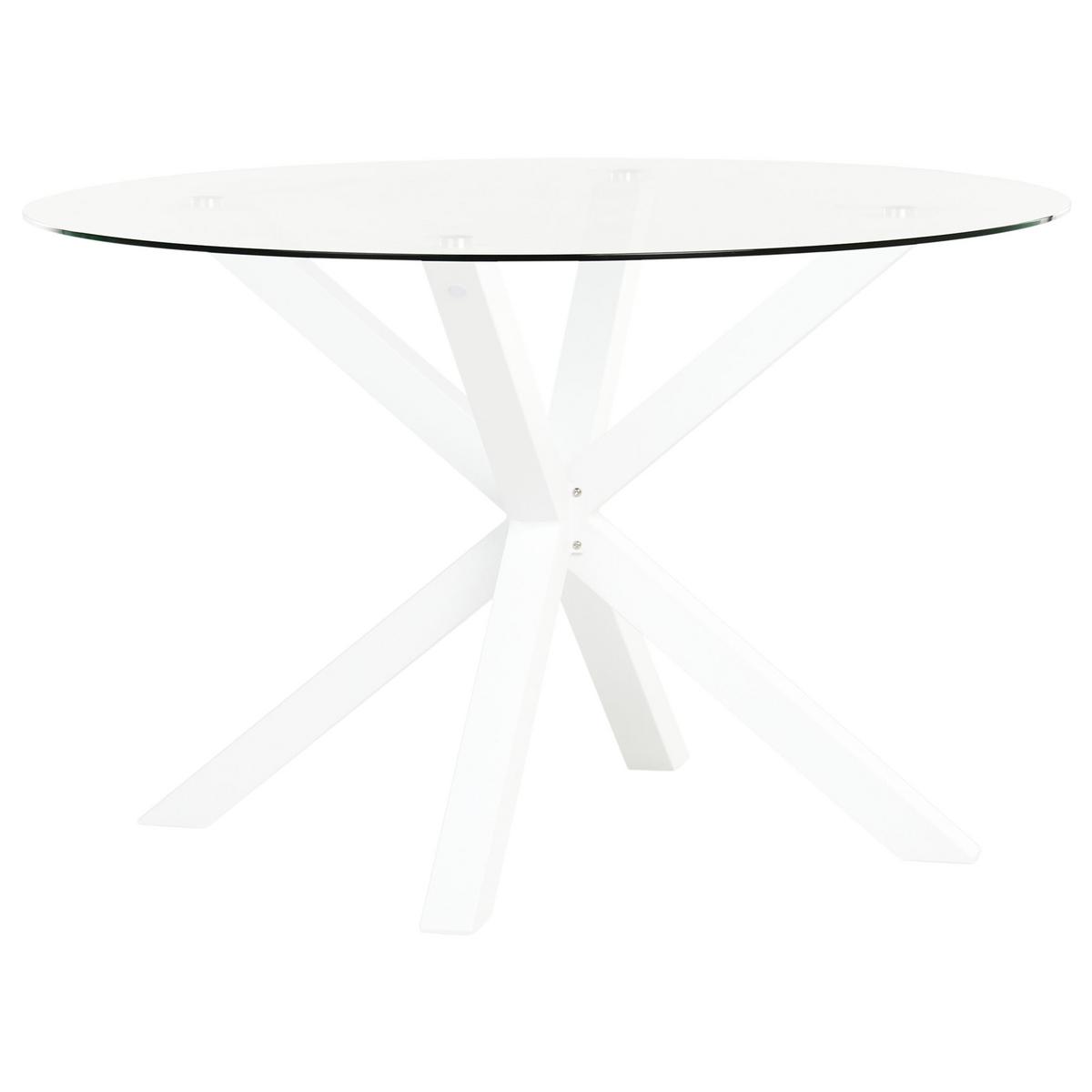 GARTENTISCH Weiß Maletto - Transparent/Weiß, Glas (120/120/75cm) - Beliani
