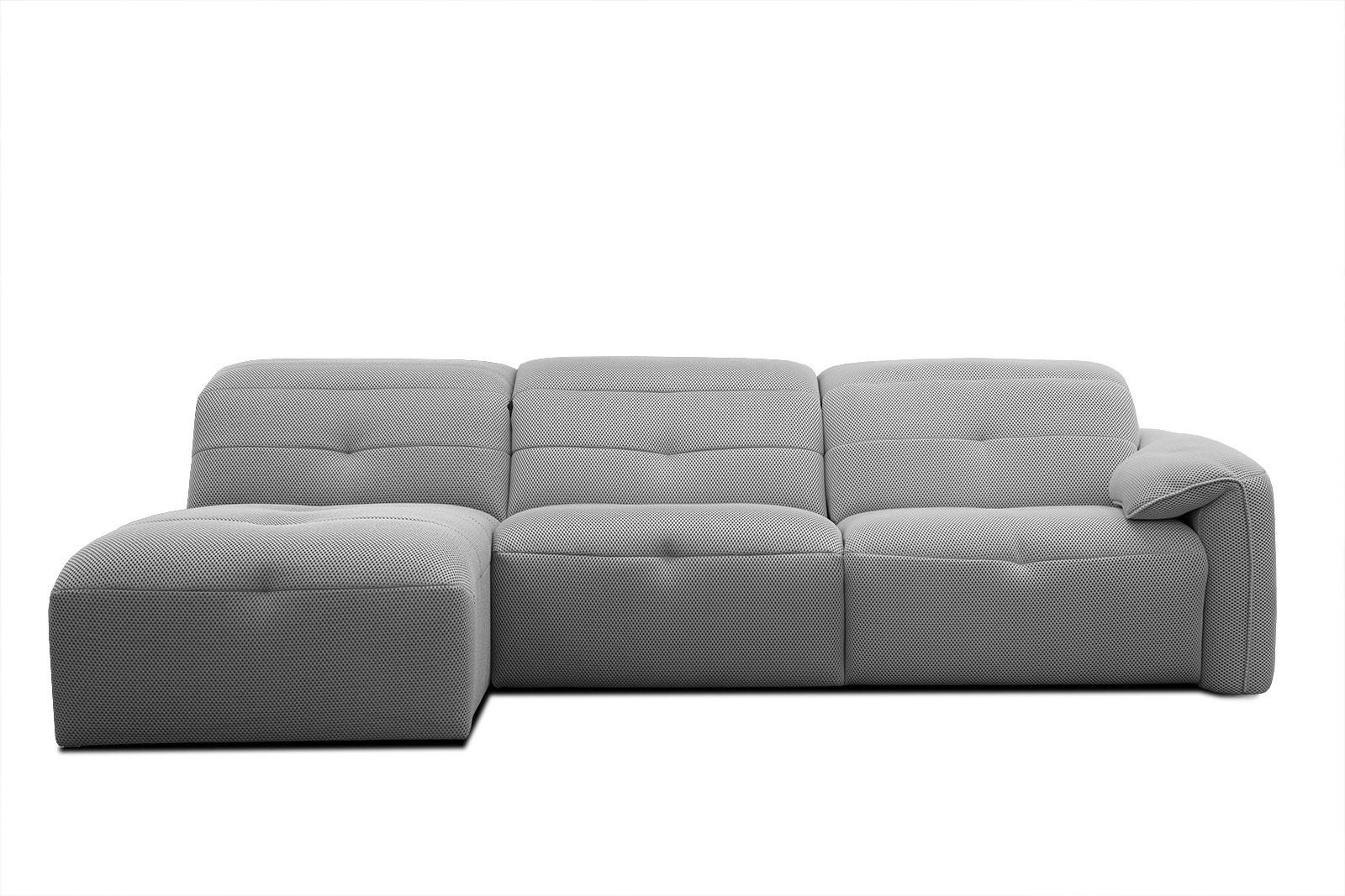 ECKSOFA TRENTO 4-Sitzer, grau - Schwarz/Grau, Holzwerkstoff/Kunststoff (165/262cm) - Wozimo