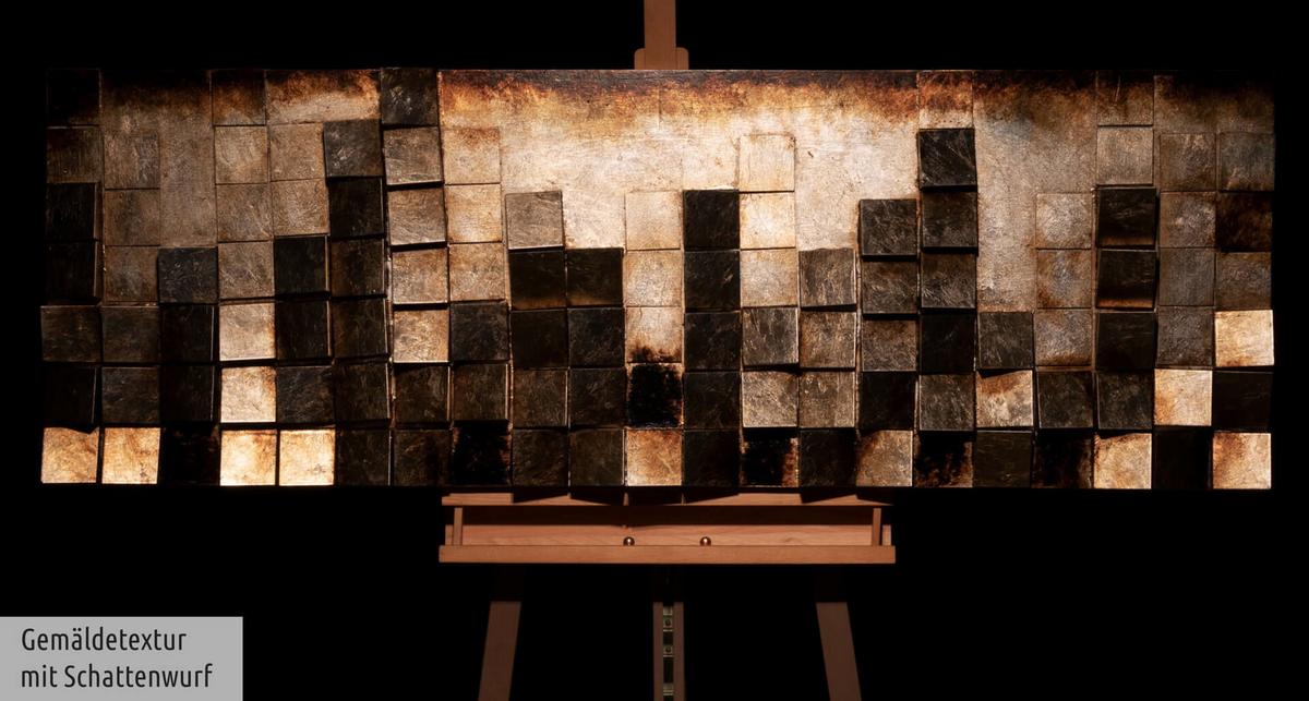 WANDBILD Gold 144/43 cm - Goldfarben, Holz/Kunststoff (7.5/43cm) - KUNSTLOFT