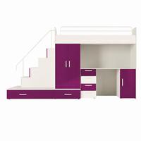 KINDERZIMMER Set RAJ 5, Hochglanz mit Hochbett, Schrank und Schreibtisch - Kaschmir/Violett, Holzwerkstoff (320/180/86cm) - Lookway