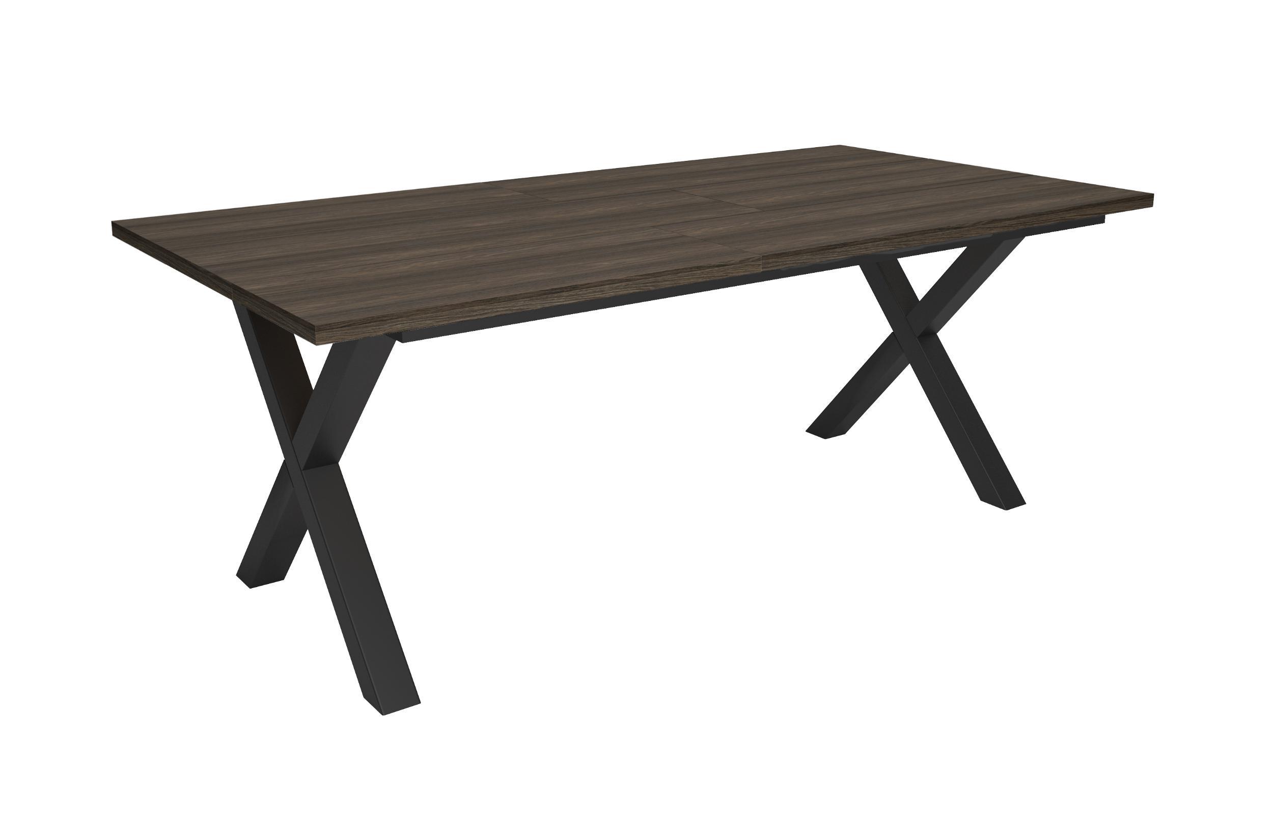 ESSTISCH, Dunkler Eiche, 194/90/74 cm - Dunkelbraun/Schwarz, Holzwerkstoff (194/90/74cm) - Skraut Home