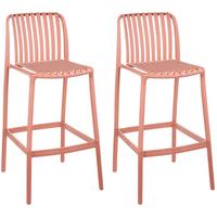 BARSTÜHLEN 2er-Set Hellrot Ariccia - Hellrot, Kunststoff (49/104/53cm) - Beliani